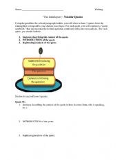 English Worksheet: Quote Sandwiches