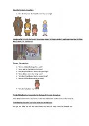 English Worksheet: Goldilocks and Three bears