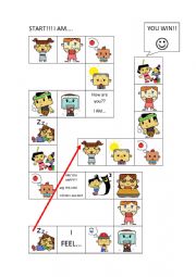 English Worksheet: Feelings board game