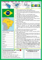 Everything about Brazil (on the Equator).  Reading and/or web-search. + KEY