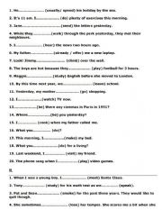 English Worksheet: mixed tenses