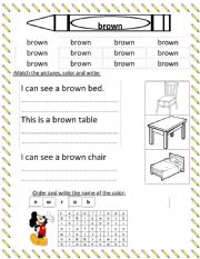 brown colour worksheet