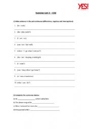 English Worksheet: Past Continuous
