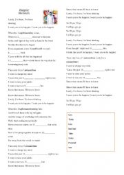 English Worksheet: Song Happier by Marshmello to practice verbs