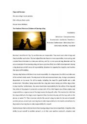 English Worksheet: Reading activity: The Positive Effects on Children of Owning a Dog