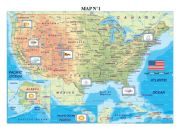 English Worksheet: USA weather map