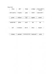 English Worksheet: Clothes Bingo