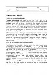 English Worksheet: english test for 4th form pupils