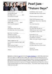 English Worksheet: Future Days song