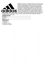 English Worksheet: Adidas File