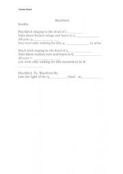 English Worksheet: Blackbird