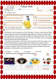 English Worksheet: Consolidation 9th form (Snow white story)