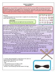 English Worksheet: Homographs