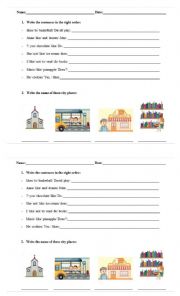 Present simple- Verb Like- City Places quiz.