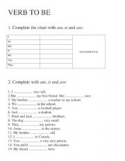 English Worksheet: Verb To Be Affirmative beginners 