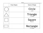 English Worksheet: 2D shapes worksheet