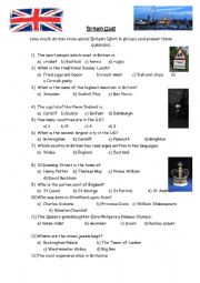 English Worksheet: BRITAIN QUIZ