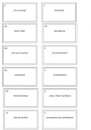 English Worksheet: charades