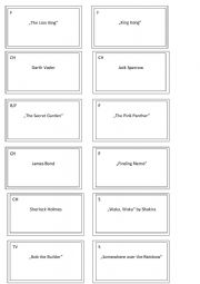 English Worksheet: charades