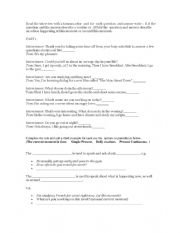 English Worksheet: Interview an actor