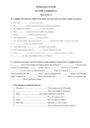 English Worksheet: Conditional Type 1