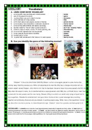 English Worksheet: Movie Shazam