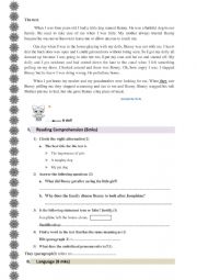 English Worksheet: end of term exam 8th grade