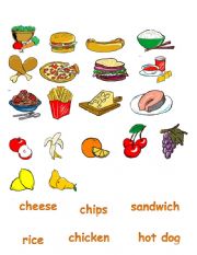 English Worksheet: food match up