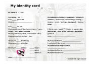 English Worksheet: Identity Card (Who am I?)