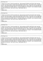 English Worksheet: agony aunt worksheets