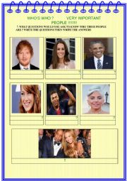 English Worksheet: Who s who with key