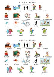 list of action verbs + pictures