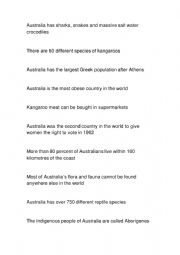 English Worksheet: awesome facts about Australia