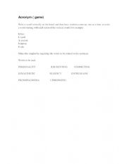 English Worksheet: Acronym