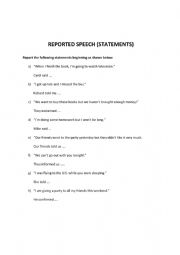 English Worksheet: Reported Speech 