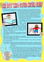 THE BOY WHO COULD NEVER SLEEP reading + comprehension (expressions and phrasal verbs) with exercises