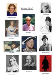 English Worksheet: Guess who british personalities 