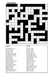 crosswords of irregular verbs