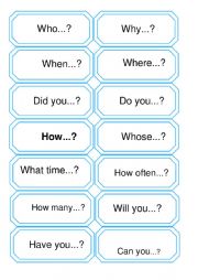 English Worksheet: Question words