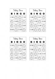 English Worksheet: Bingo Telling Time 