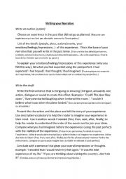 English Worksheet: Writing a Narrative