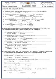 English Worksheet: Diagnostic assessment 