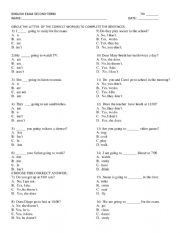 English Worksheet: Exam Simple Present Tense