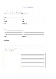 English Worksheet: Description of an insect