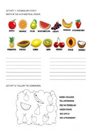 English Worksheet: FRUIT