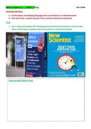 English Worksheet: Advertising and Persuasion Coronavirus