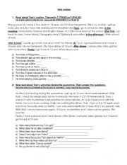 English Worksheet: Daily routines