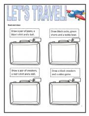 Suitcase Drawing Dictation