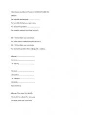 introduction to science and scientist method song - fill the blank worksheet