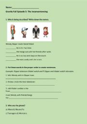 English Worksheet: Gravity Falls